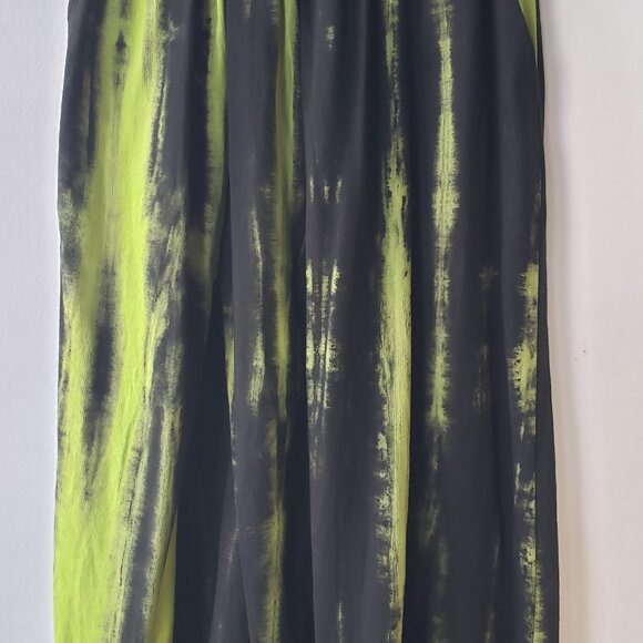 Kate Hewko Black and Neon Lime Long Green Skirt - Picture 10 of 11